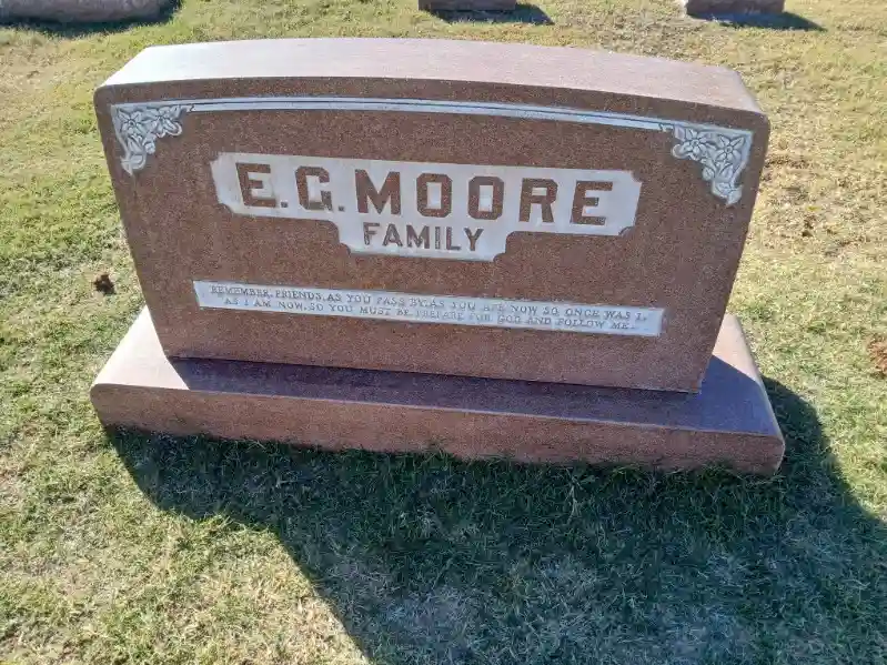 E.G. Moore family headstone after cleaning